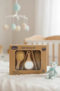 ست شانه وبرس چوبی چیکو